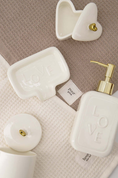 Zusss | Gastendoekje Liever dan lief off white