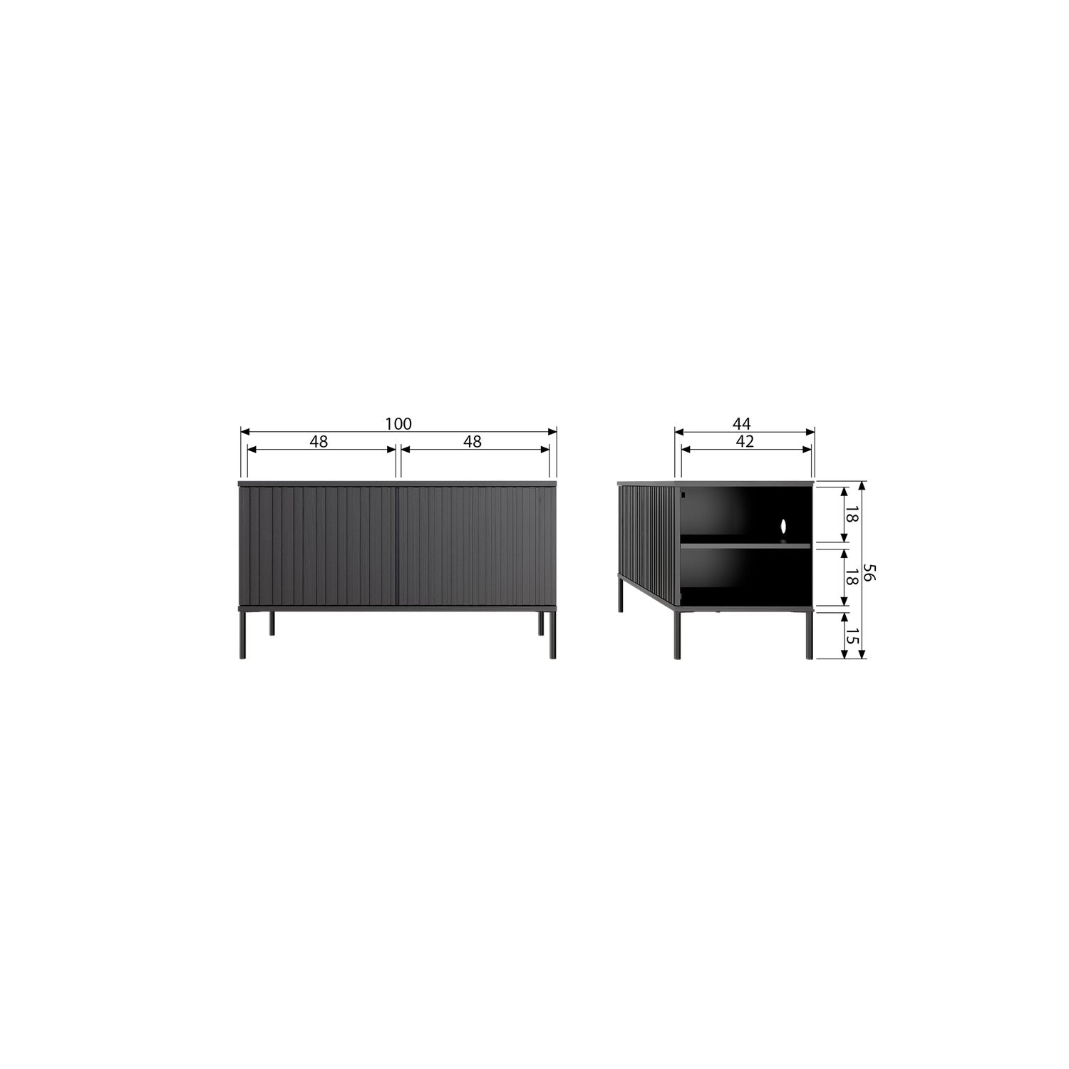Woood New Gravure TV Meubel 100 cm grenen dust