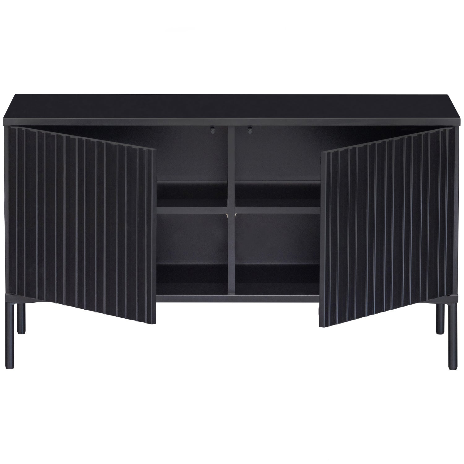 Woood New Gravure TV Meubel 100 cm grenen zwart