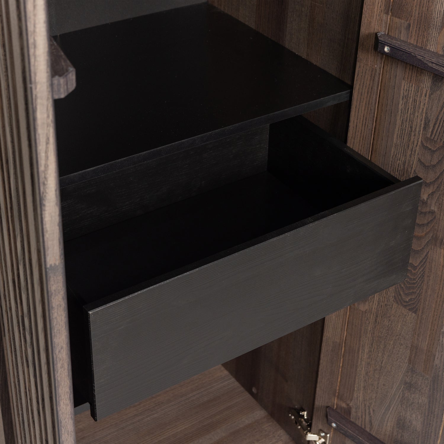 Woood New Gravure Hoge kast essen espresso