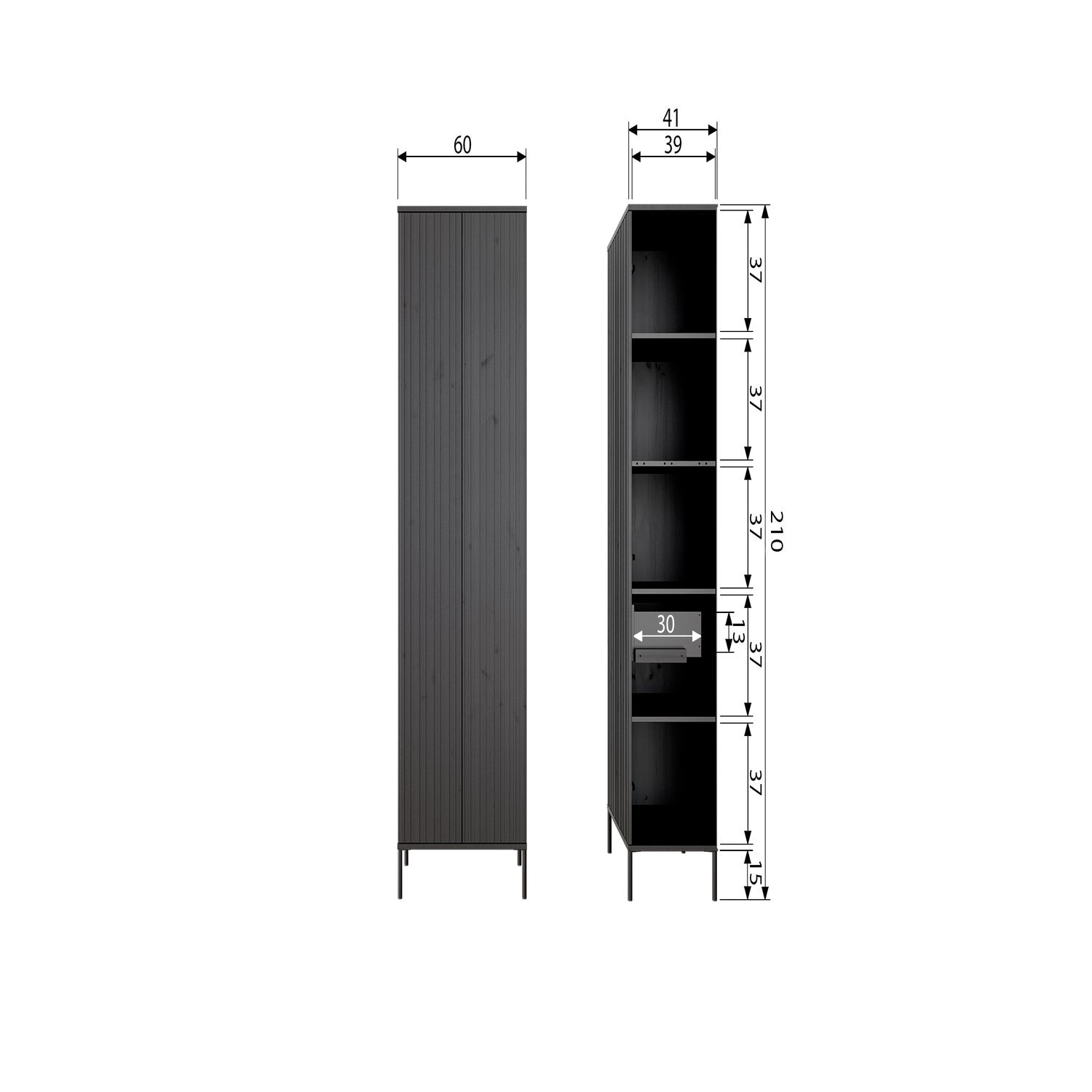 Woood New Gravure Hoge kast essen espresso