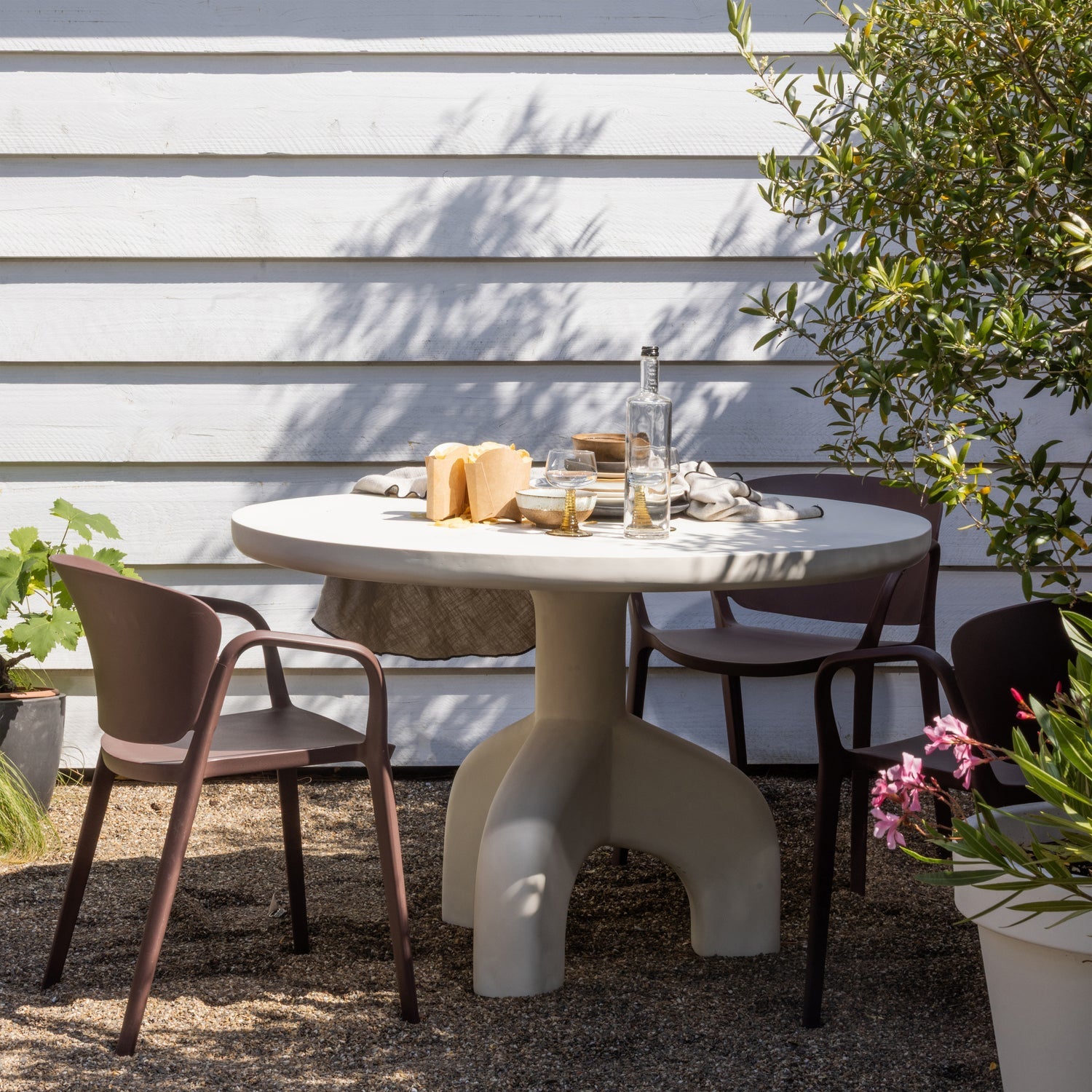 Woood Bent Tuinstoel paars/bruin (set van 2)