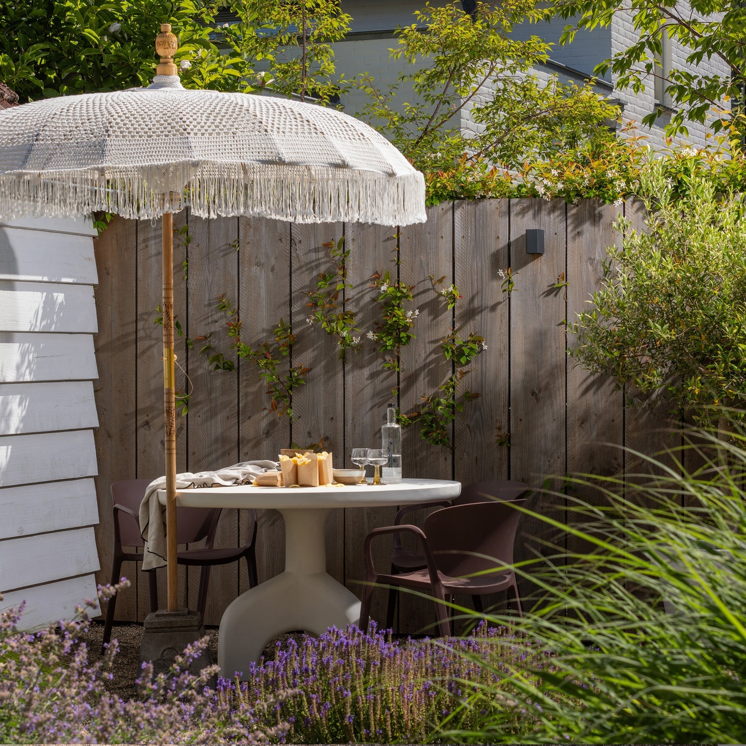Woood Bent Tuinstoel paars/bruin (set van 2)