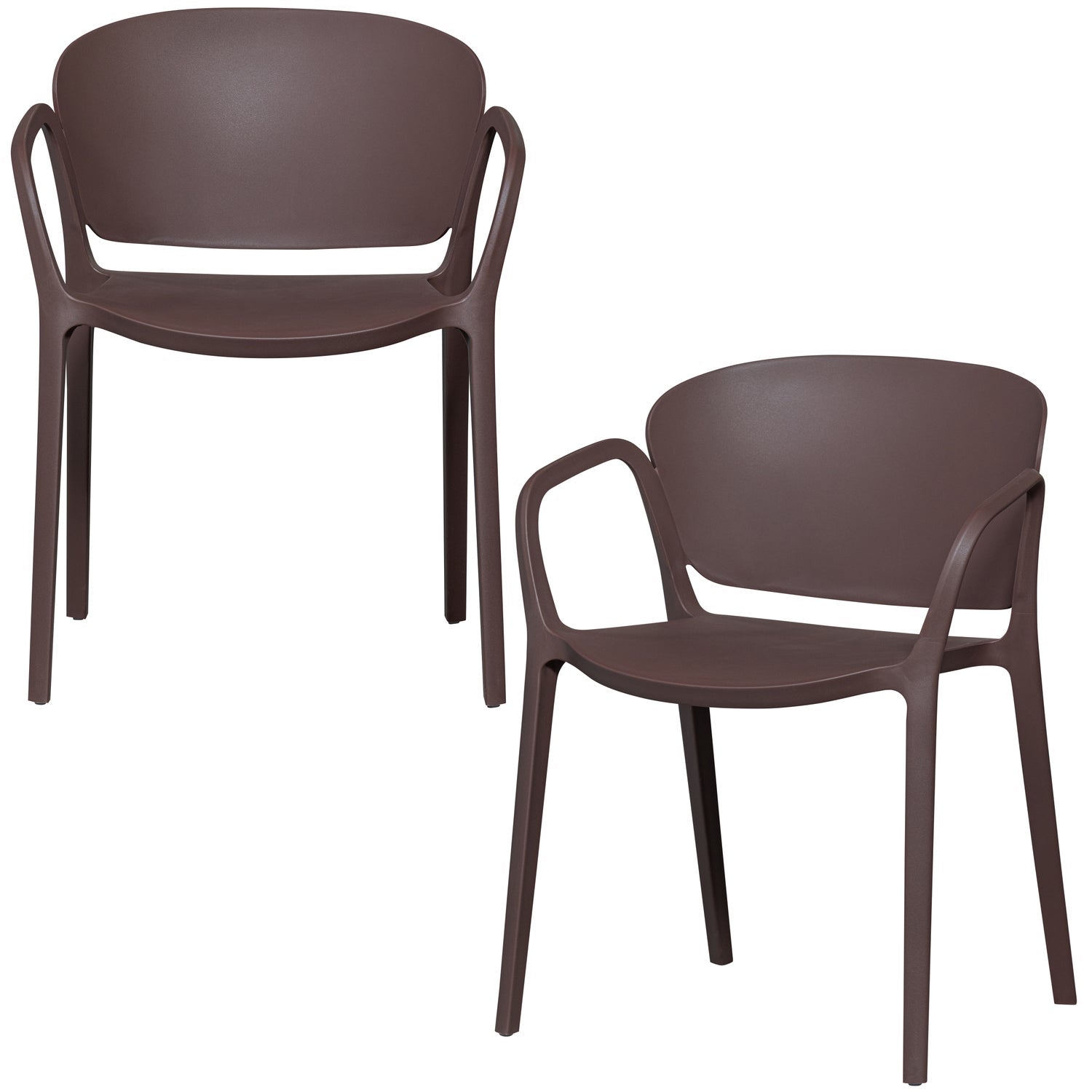 Woood Bent Tuinstoel paars/bruin (set van 2)
