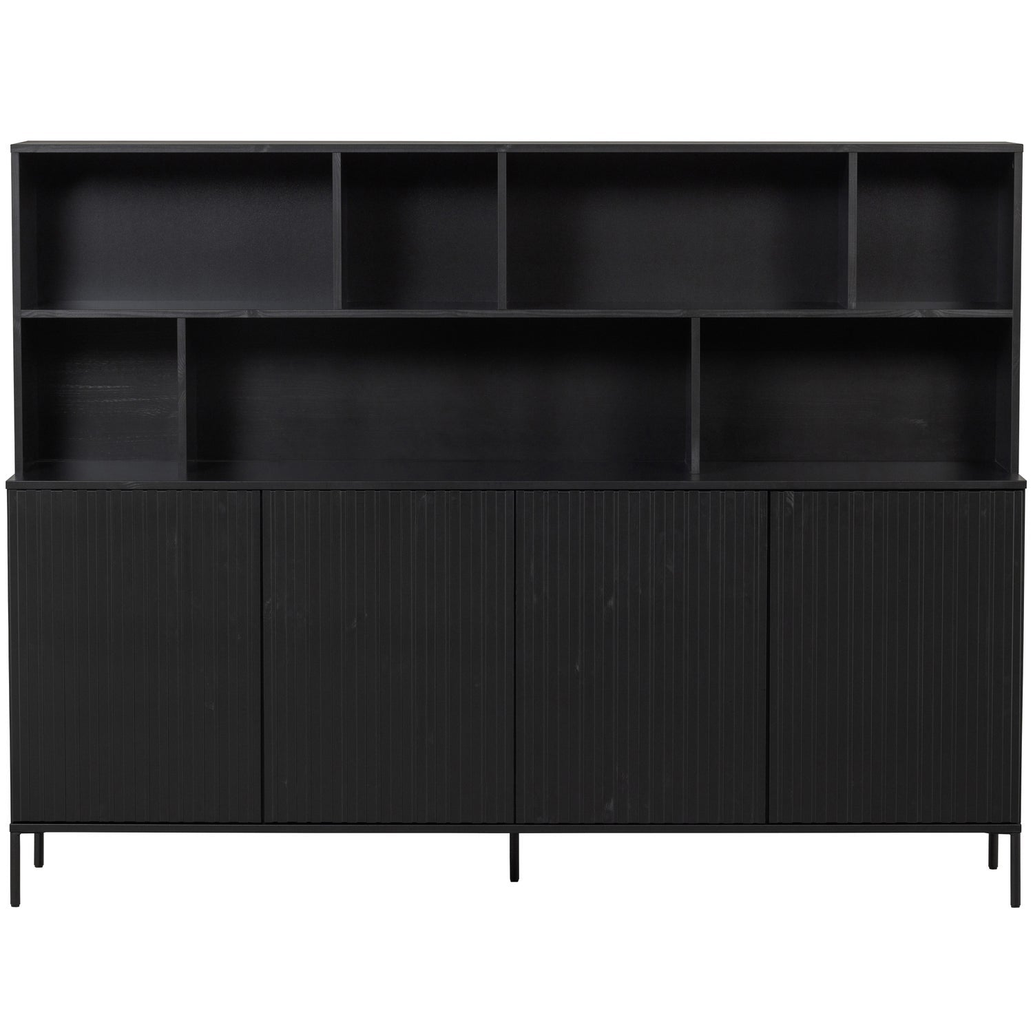 Woood New Gravure Wandkast grenen zwart