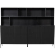 Woood New Gravure Wandkast grenen zwart