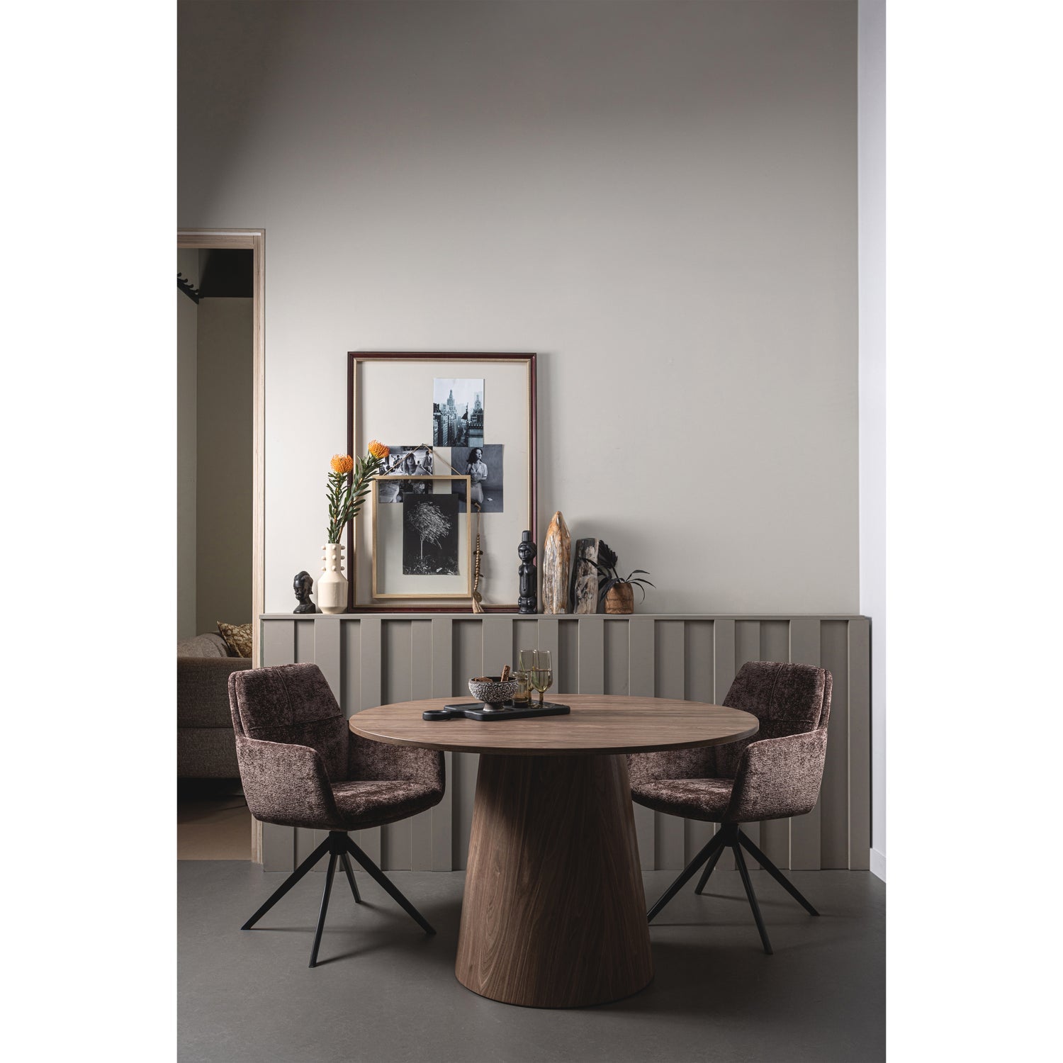 Woood Maan Eettafel Rond Walnoot 120cm