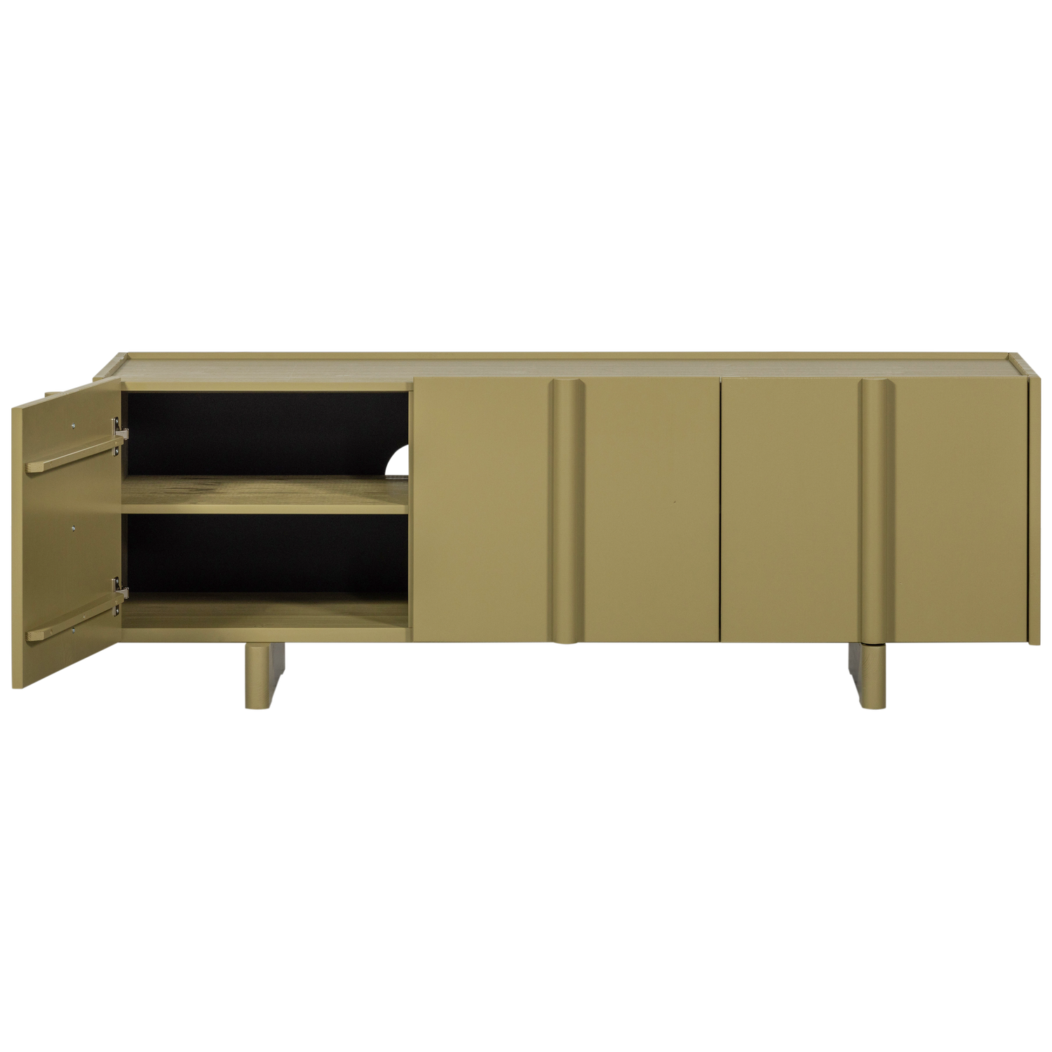 Woood Basu TV Meubel Grenen moss 152cm