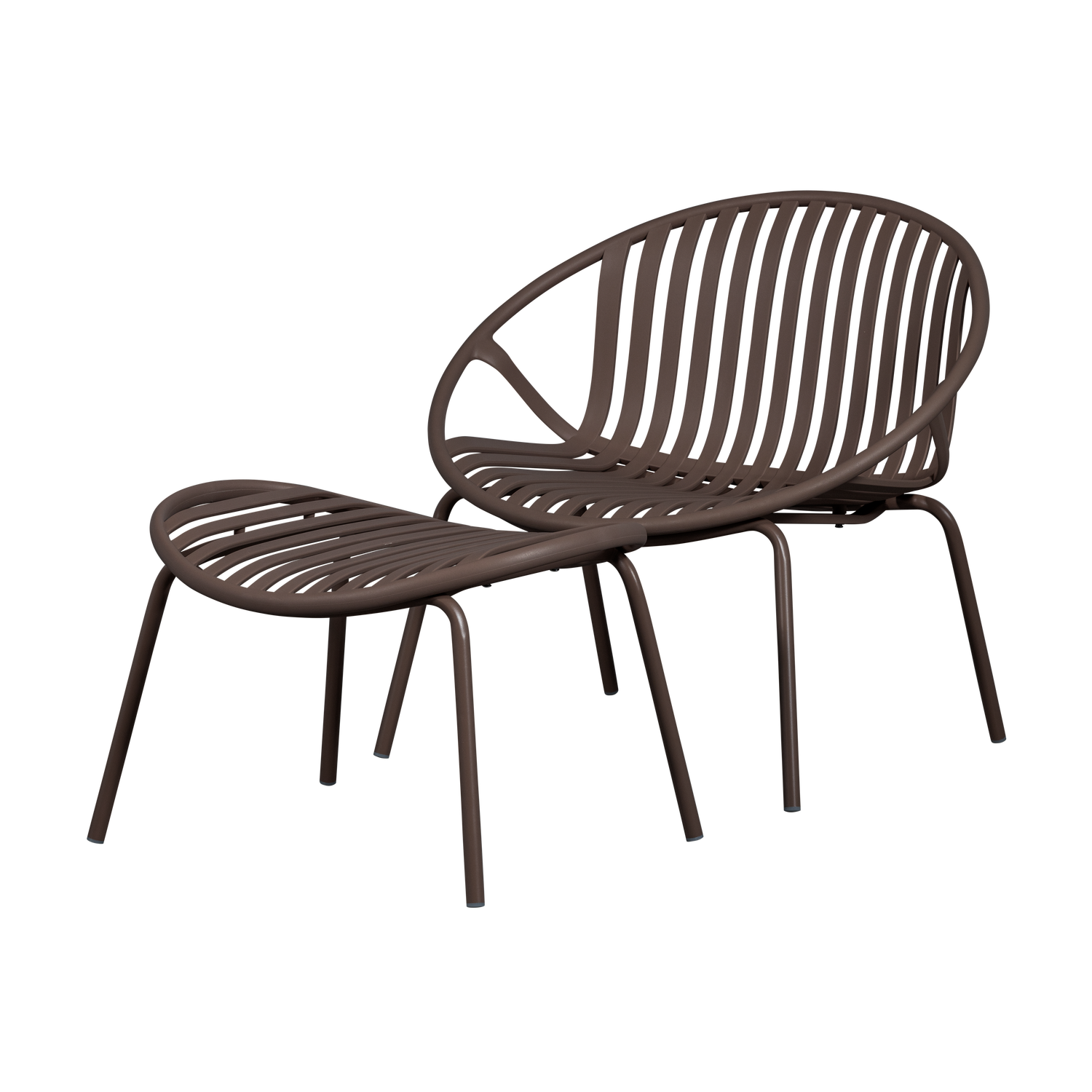 Woood Bruce Tuin loungestoel met hocker paars/bruin