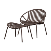Woood Bruce Tuin loungestoel met hocker paars/bruin