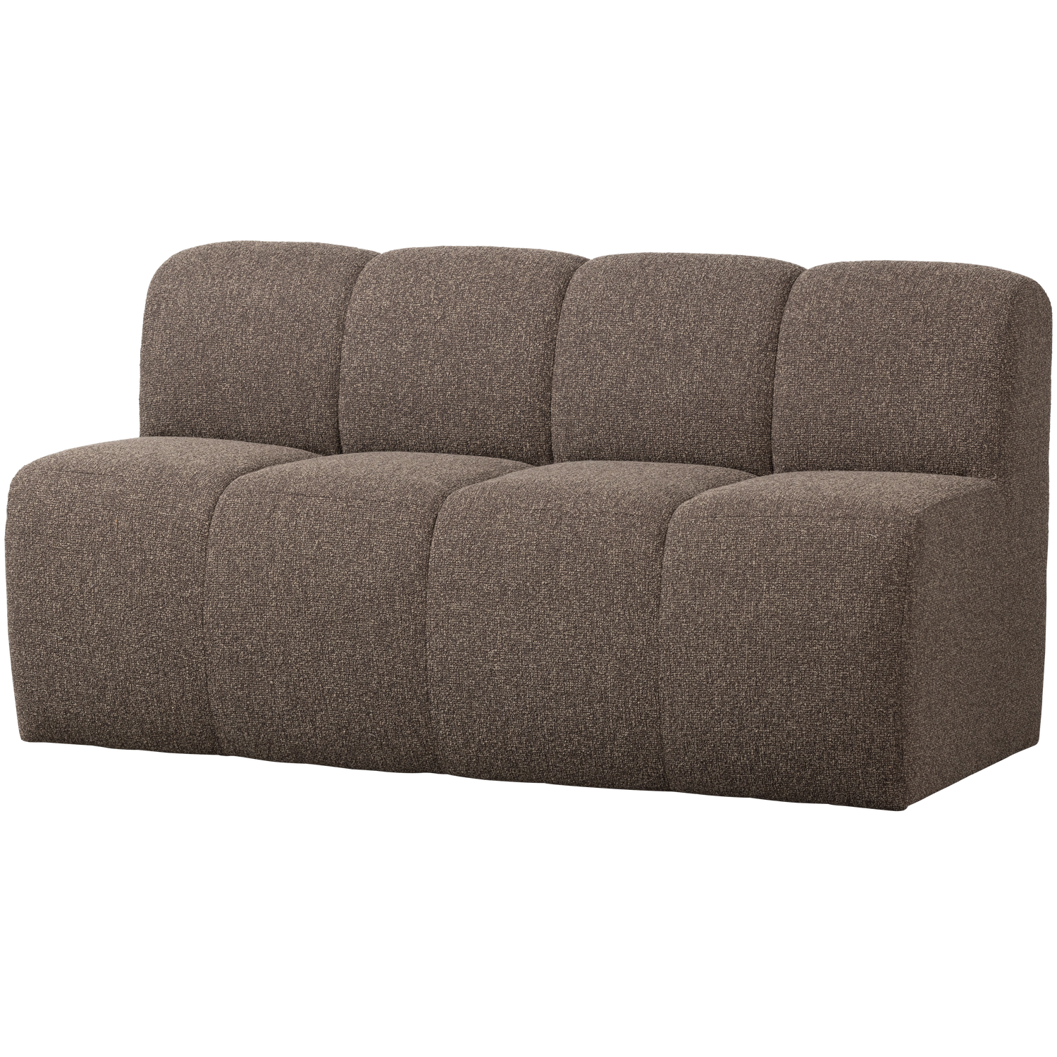 Woood Mojo Eetbank met rugleuning 164cm Boucle bruin melange