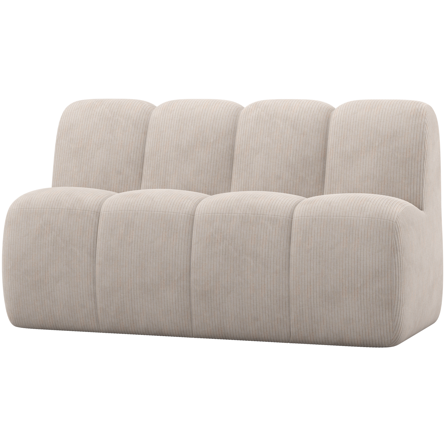 Woood Mojo Eetbank met rugleuning 164cm Ribstof Ecru
