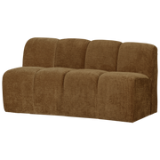Woood Mojo Eetbank met rugleuning 164cm Ribstof honinggeel