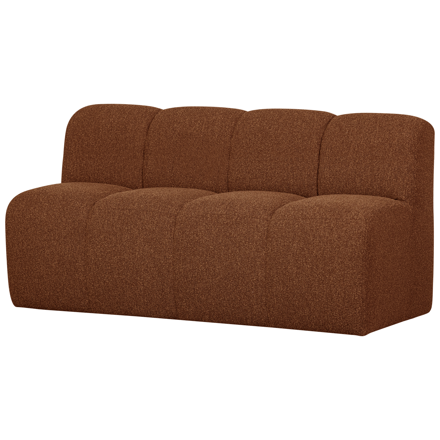 Woood Mojo Eetbank met rugleuning 164cm Boucle roestbruin melange