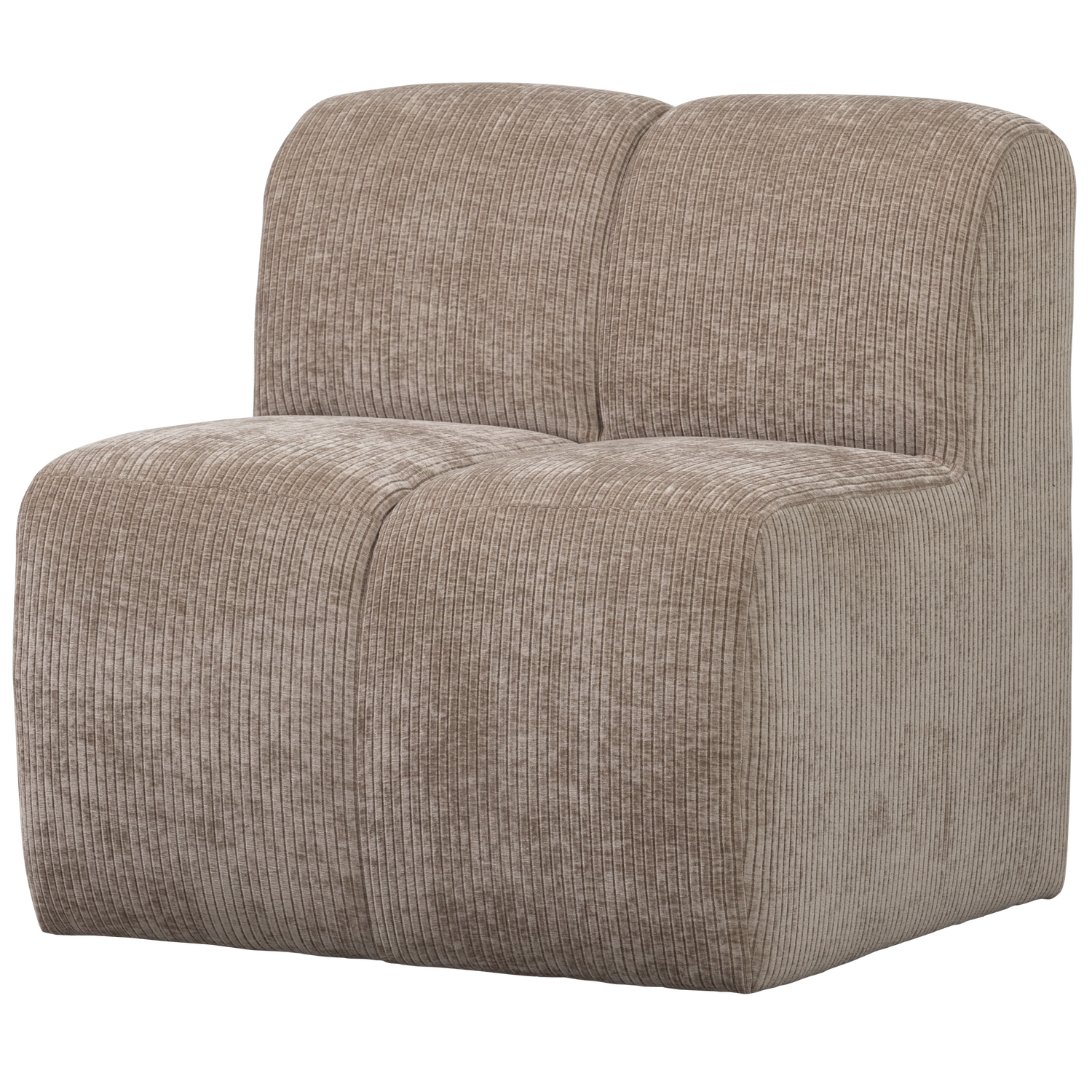 Woood Mojo Eetbank 84cm met rugleuning ribstof donkerzand