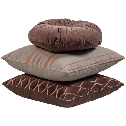 Wood | Aziz Kissen, braun, rund, 36 cm