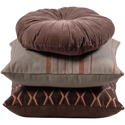 Wood | Aziz Kissen, braun, rund, 36 cm