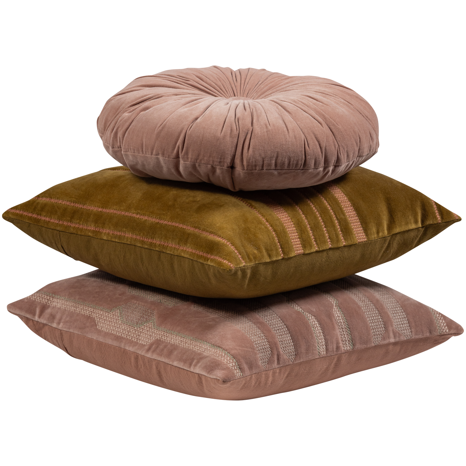 Woood Feis Kussenset roze/naturel 3stuks