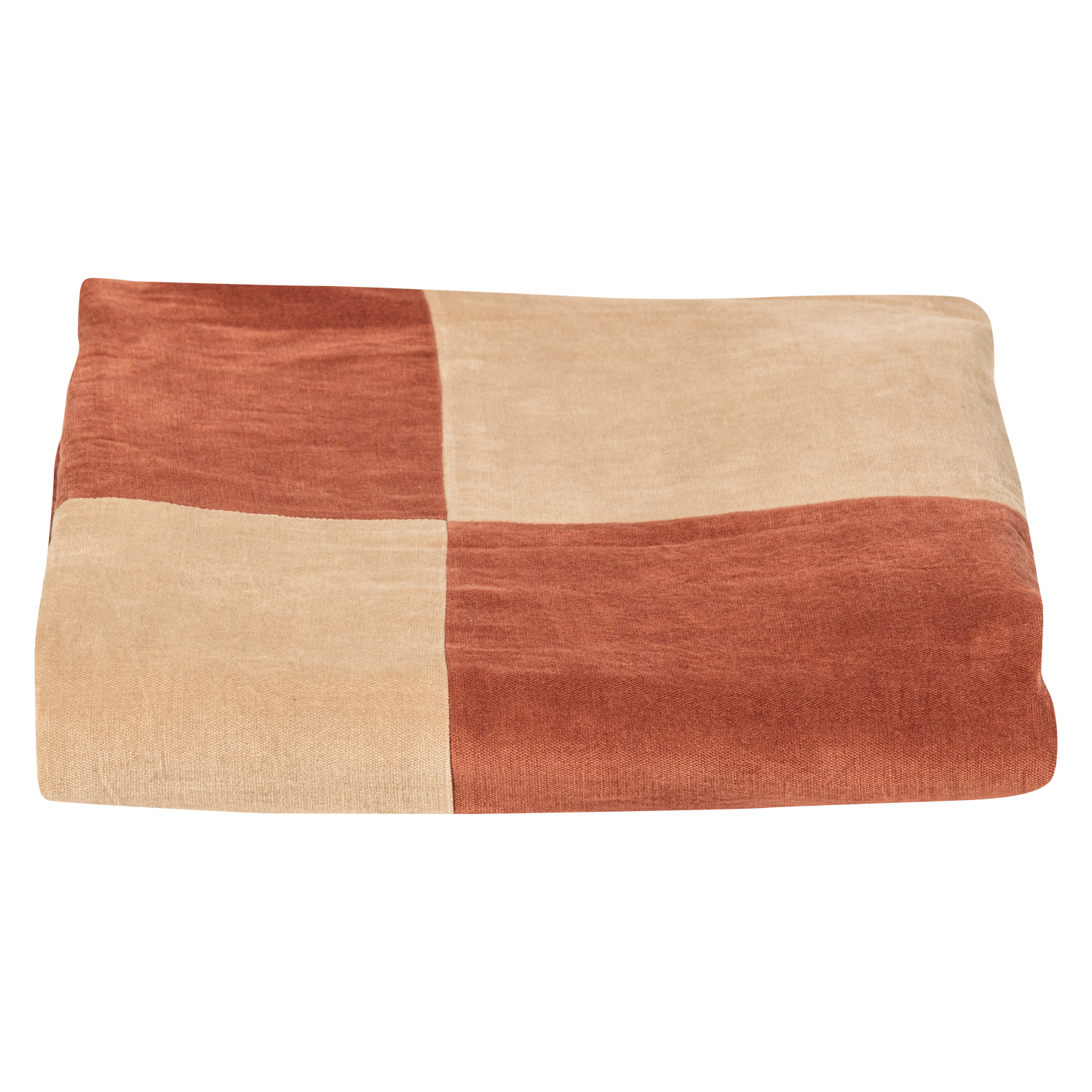 Woood Zena Plaid 130x170cm velvet roestbruin/beige