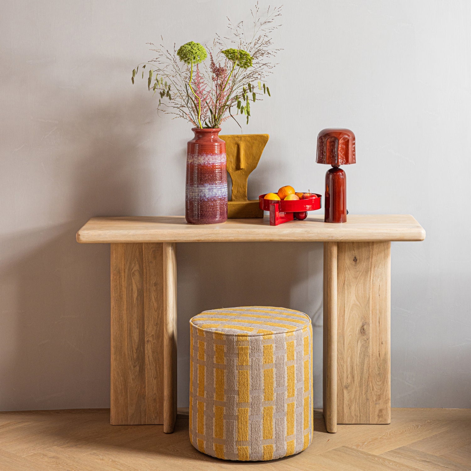 Woood Lumira Tafellamp metaal hoogglans bruinrood