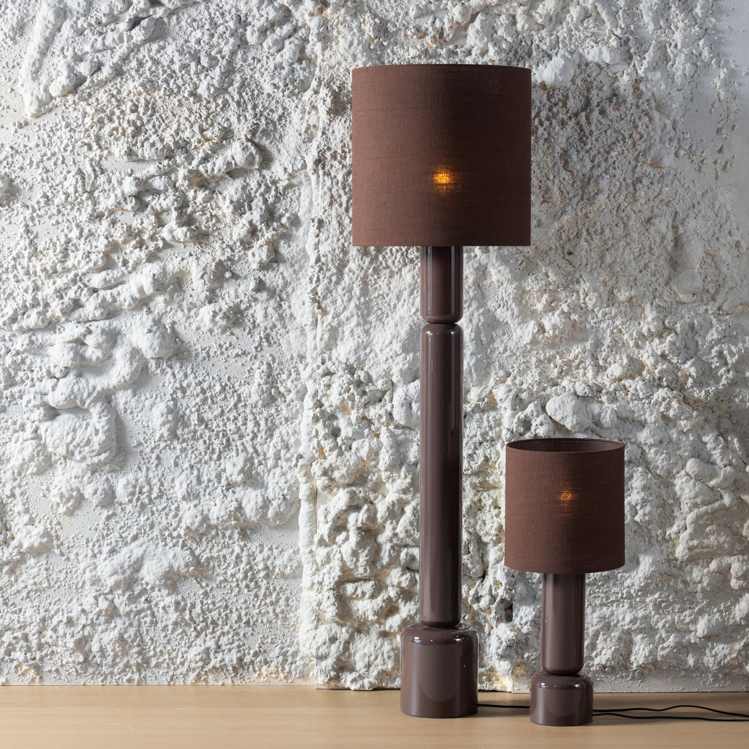 Woood Zivian Vloerlamp hout hoogglans bruin