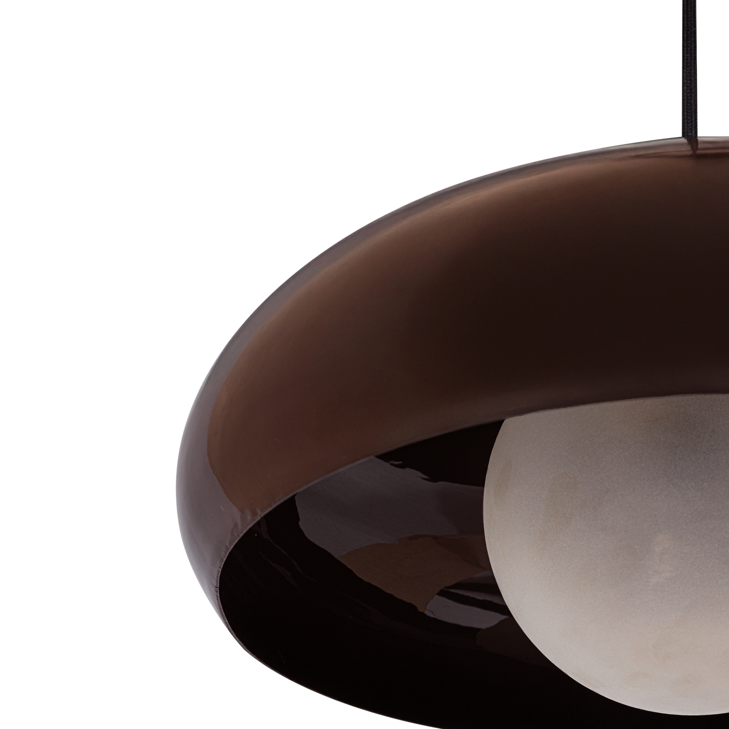 Woood Tivo Hanglamp rond metaal hoogglans bruin