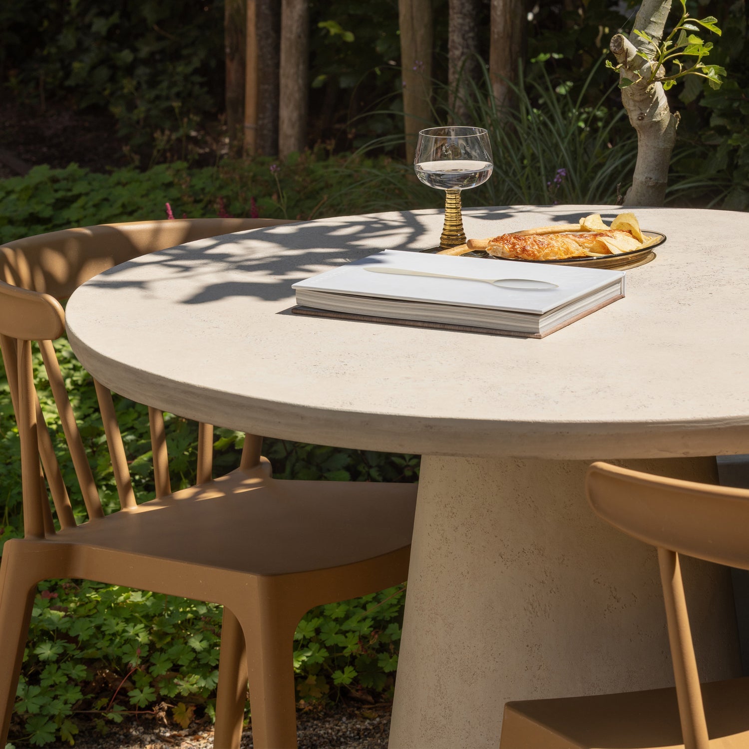 Woood Bliss Tuinstoel met spijlen karamel (set van 2)