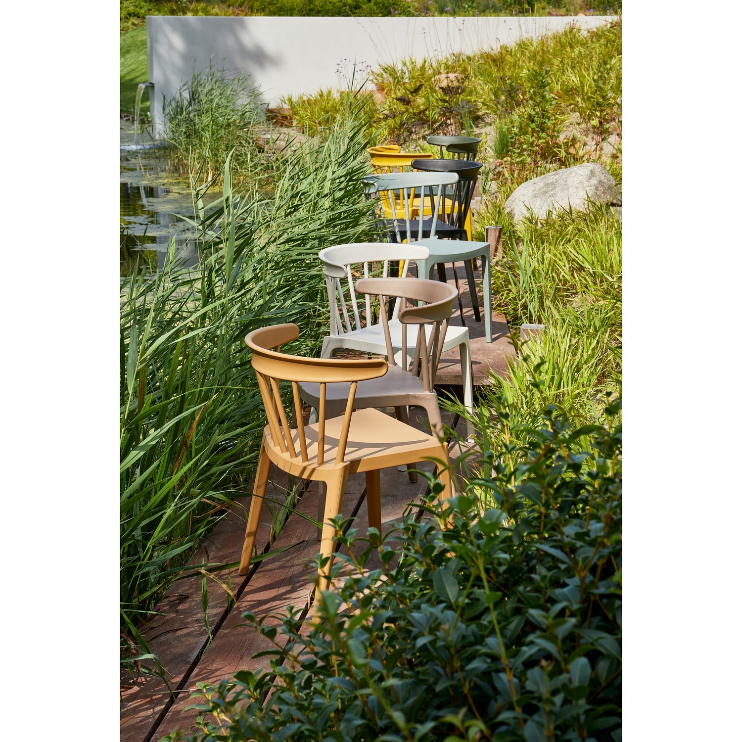 Woood Bliss Tuinstoel met spijlen jadegroen (set van 2)