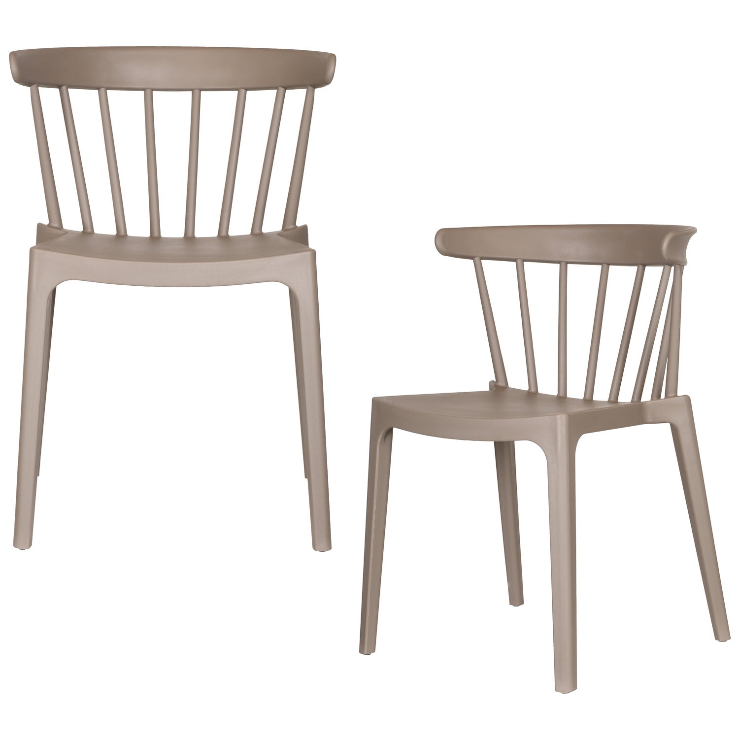 Woood Bliss Tuinstoel met spijlen taupe (set van 2)
