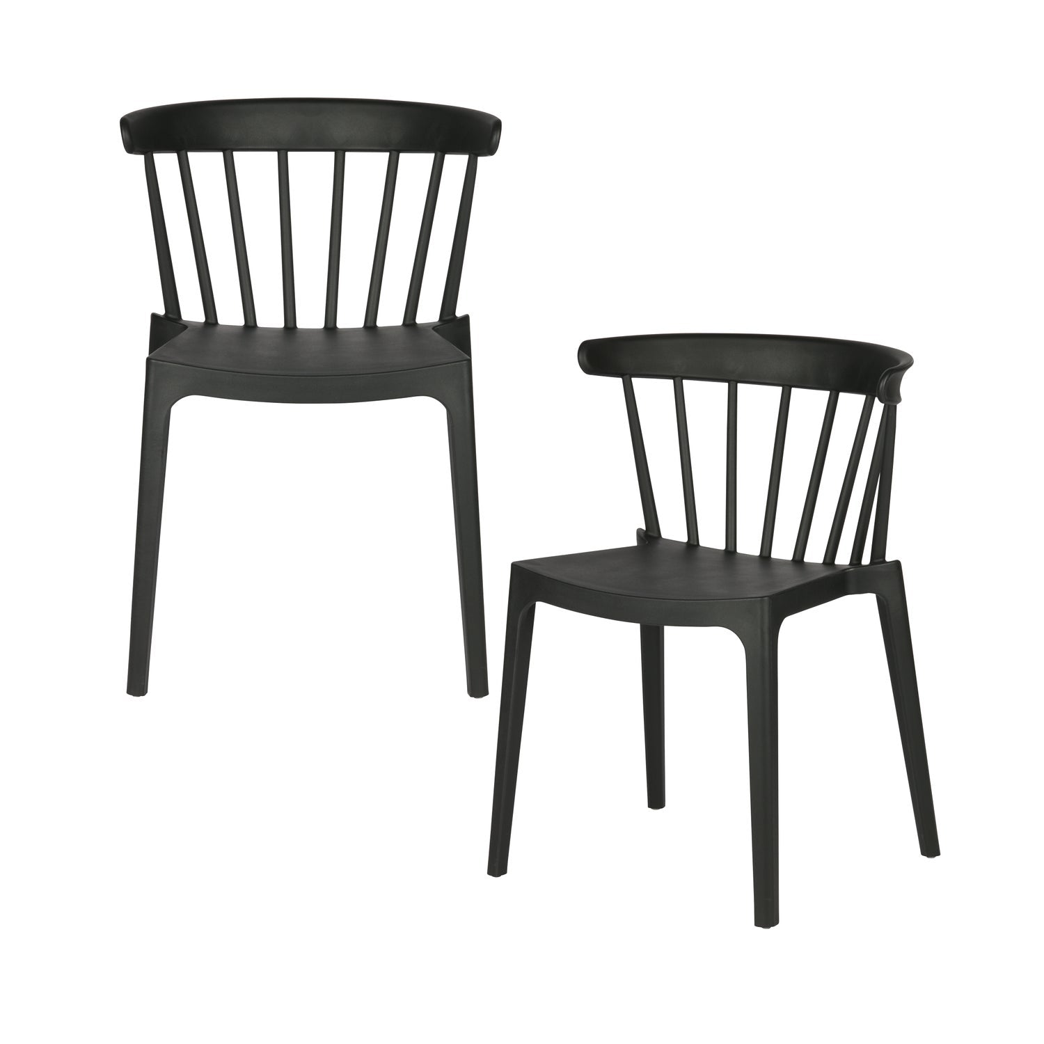 Woood Bliss Tuinstoel met spijlen zwart (set van 2)