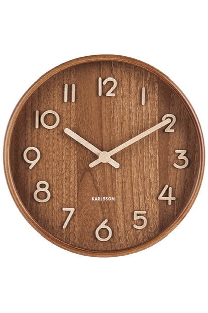 Karlsson | Wandklok Pure donkerbruin 22cm