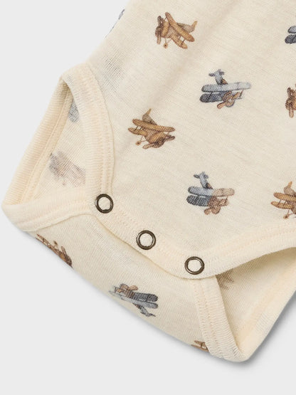 Lil Atelier | Wollen romper Nalu vliegtuigjes