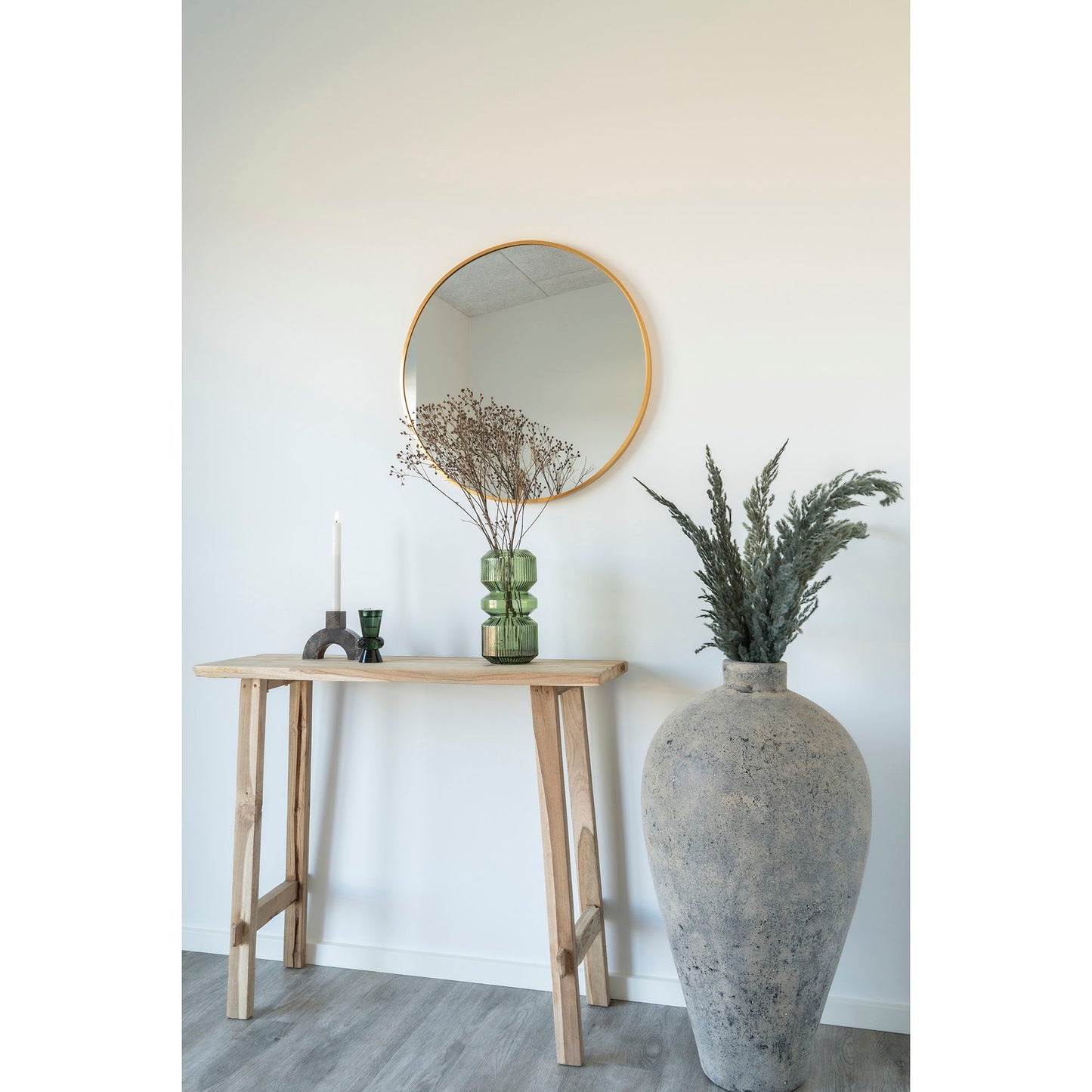House Nordic | Ronde spiegel met brass frame 60cm