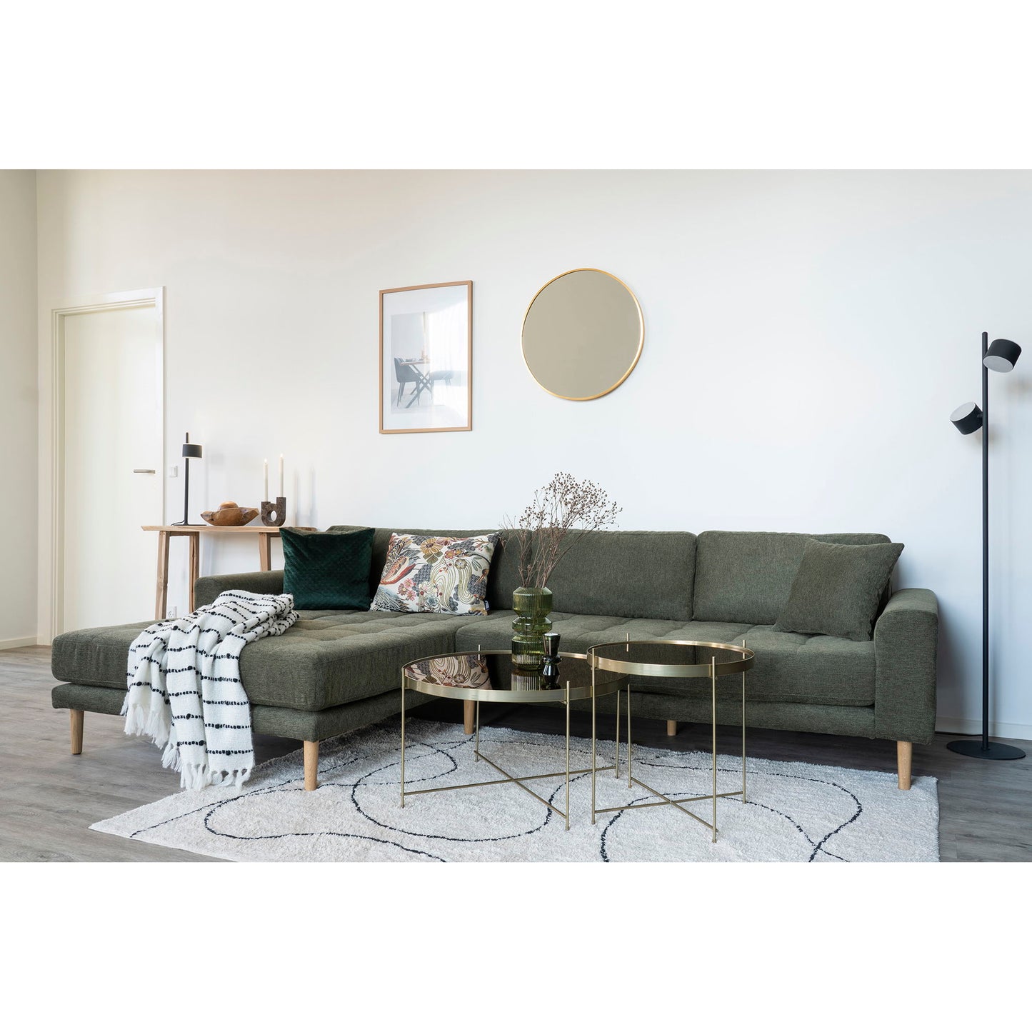 House Nordic | Ronde spiegel met brass frame 60cm