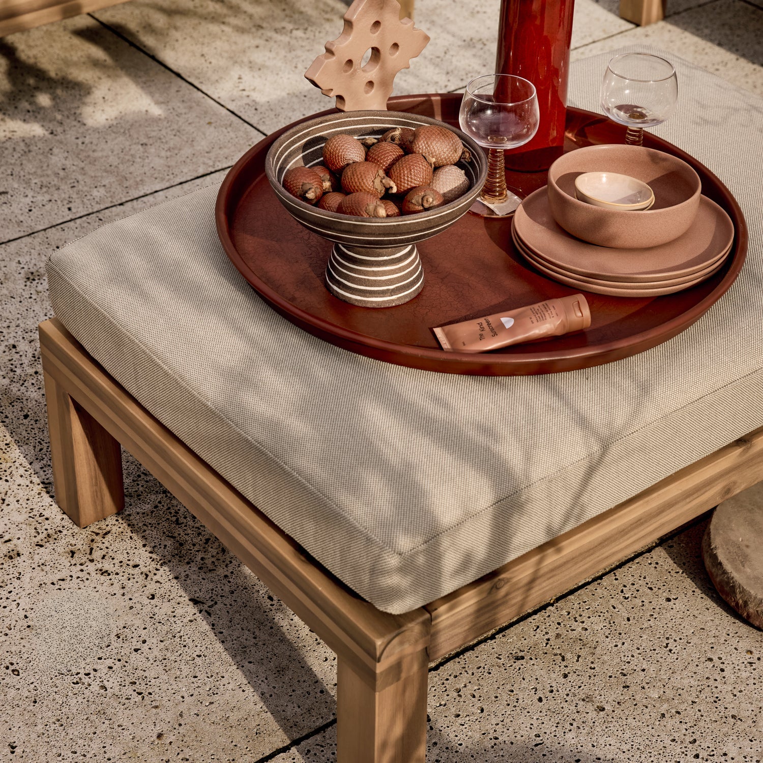 vtwonen Relax hocker naturel/zand