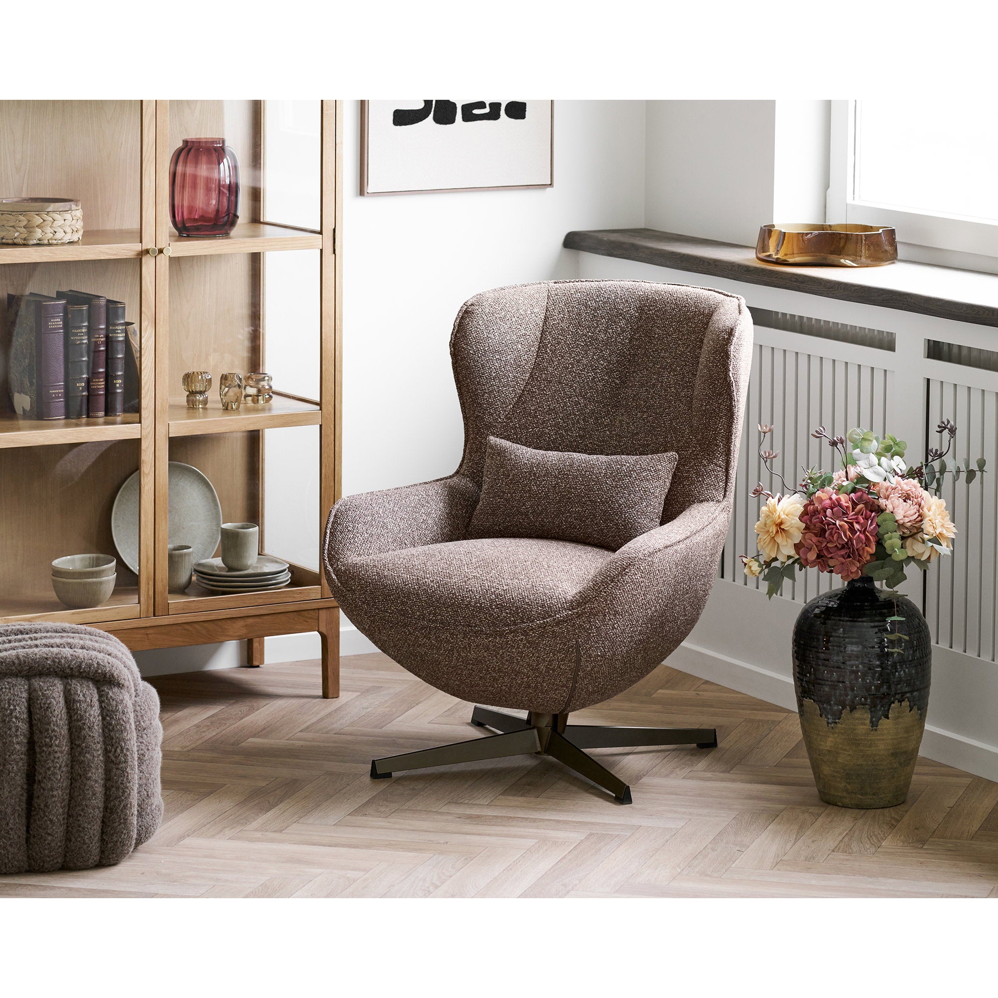 House Nordic Vaas keramiek donker blauw 44.5 cm