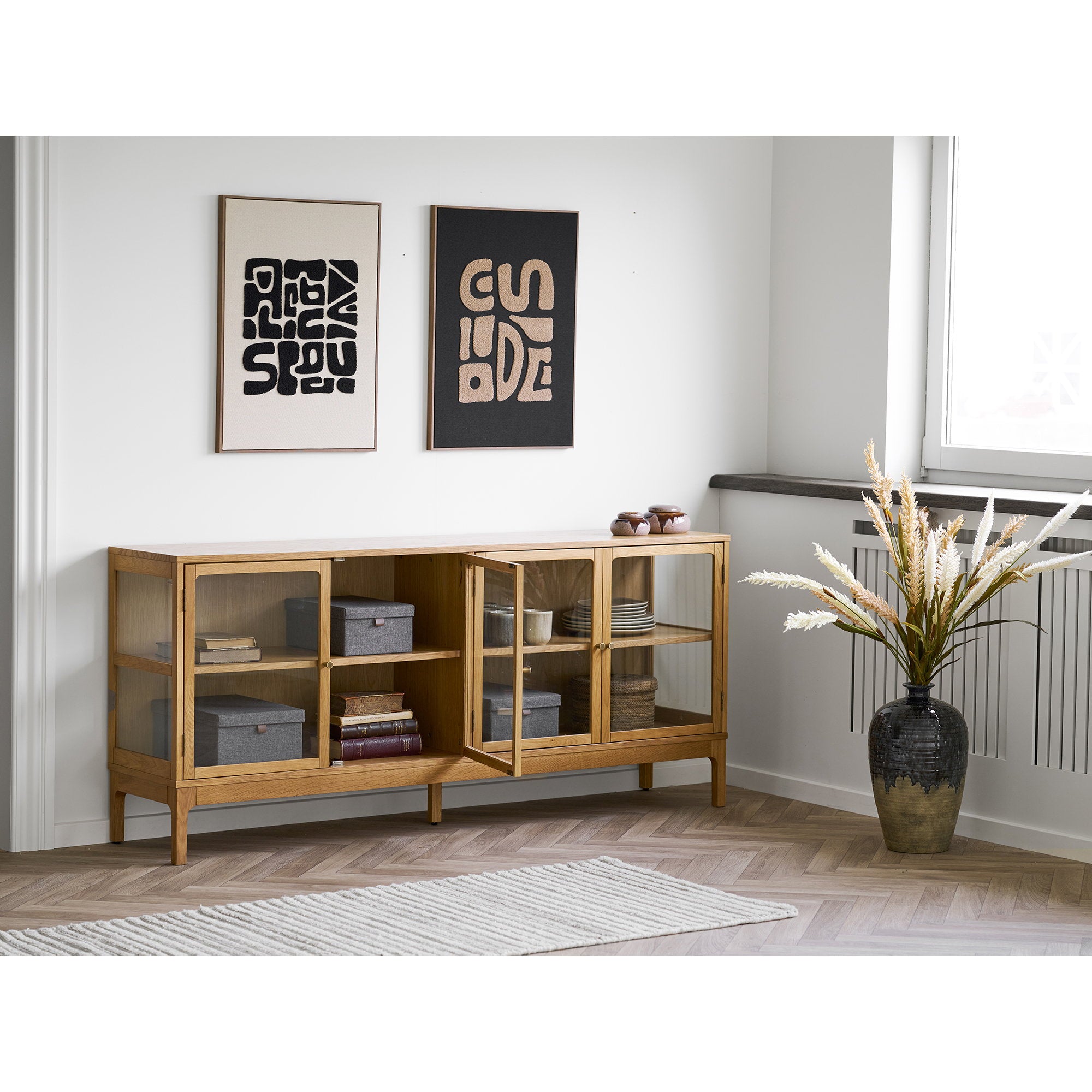 House Nordic Vaas keramiek donker blauw 44.5 cm