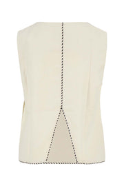 Zusss | Linnen top mouwloos met detail soft kit