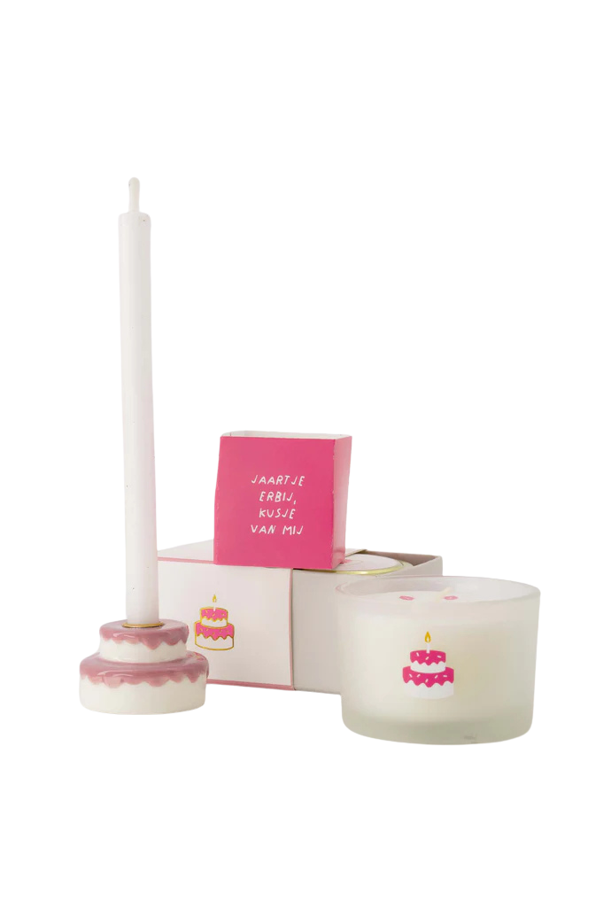 Zusss | Geurkaarsje glas taart wit/roze
