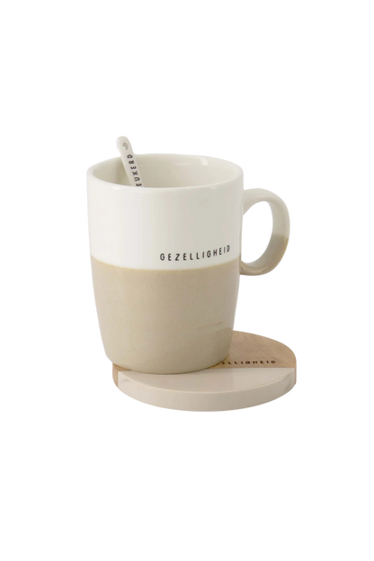 Zusss | Onderzetters gezelligheid zand set van 2