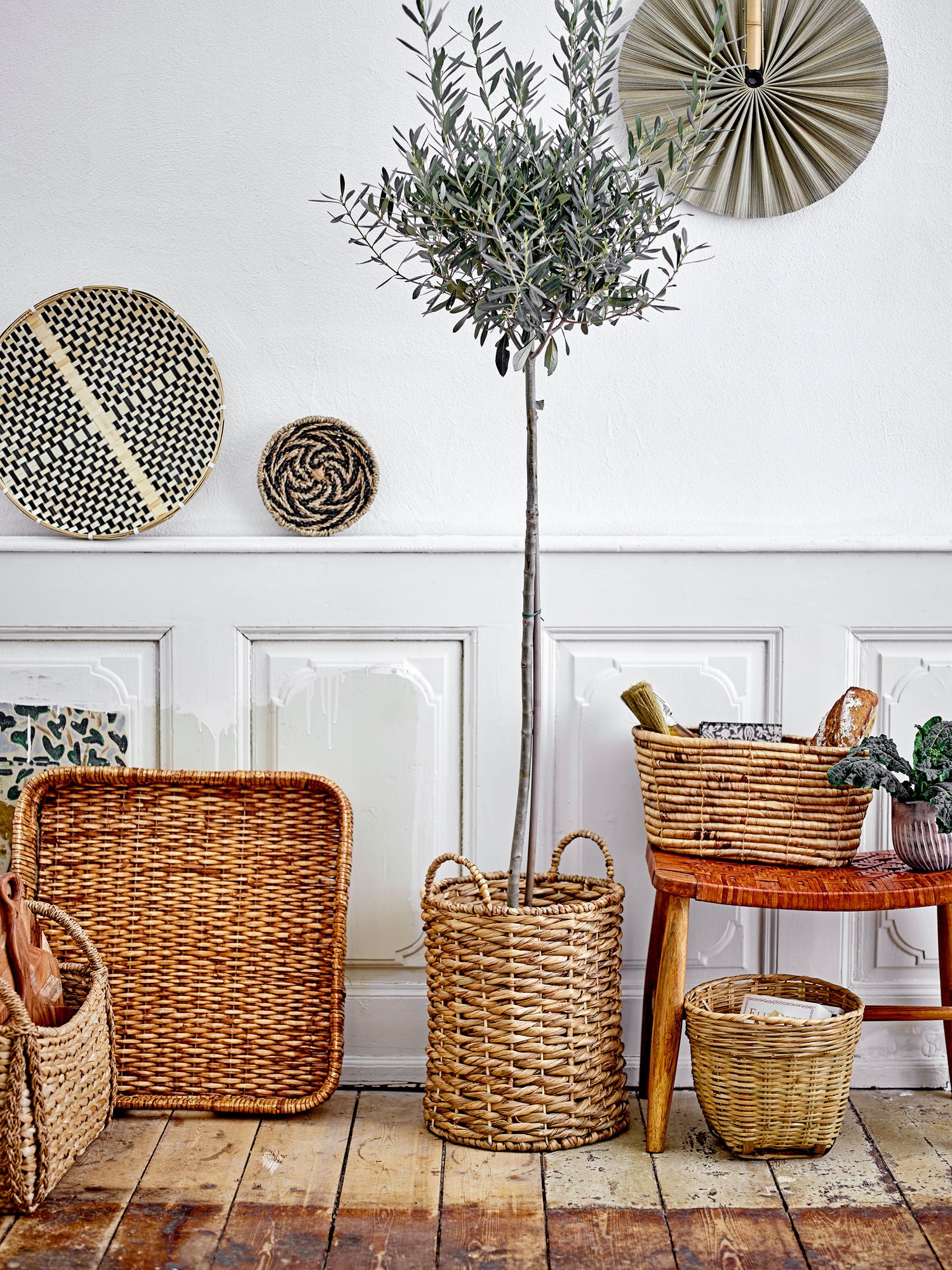 Bloomingville Tona Wanddecoratie zwart bamboo - Set 3