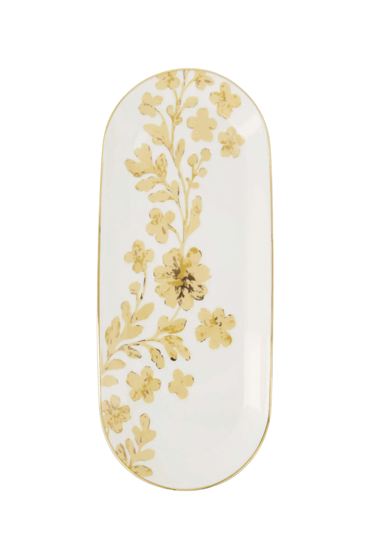 Zusss | Serveerschaal ovaal bloempatroon multicolor