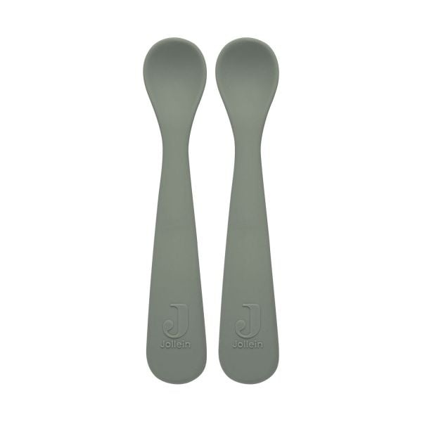 Jollein | Siliconen lepeltjes ash green 2stuks