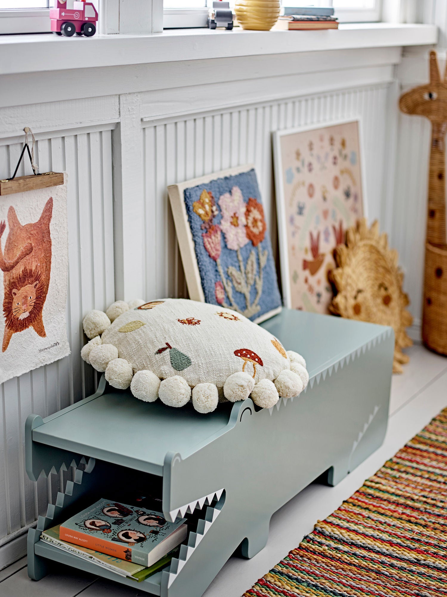 Bloomingville MINI Arnie Bankje Krokodil Groen MDF