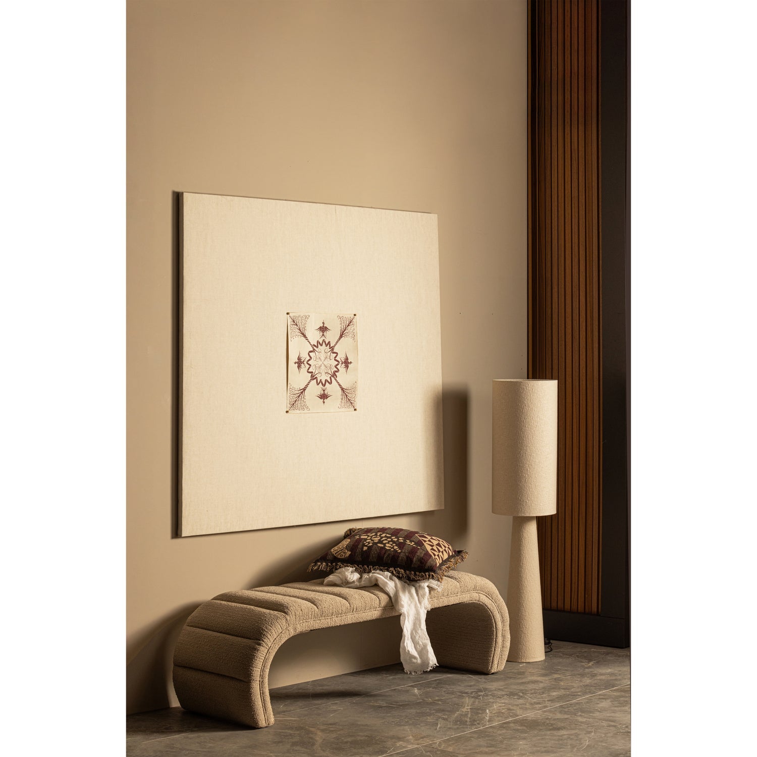 Woood Loft Vloerlamp Boucle Naturel 130x30cm