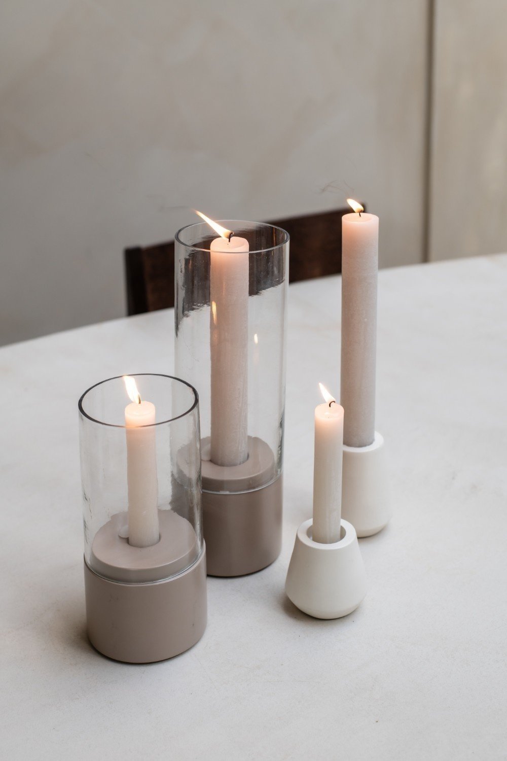Home Society | Windlicht Mindy taupe 21cm
