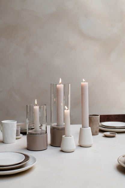 Home Society | Windlicht Mindy taupe 31,5cm