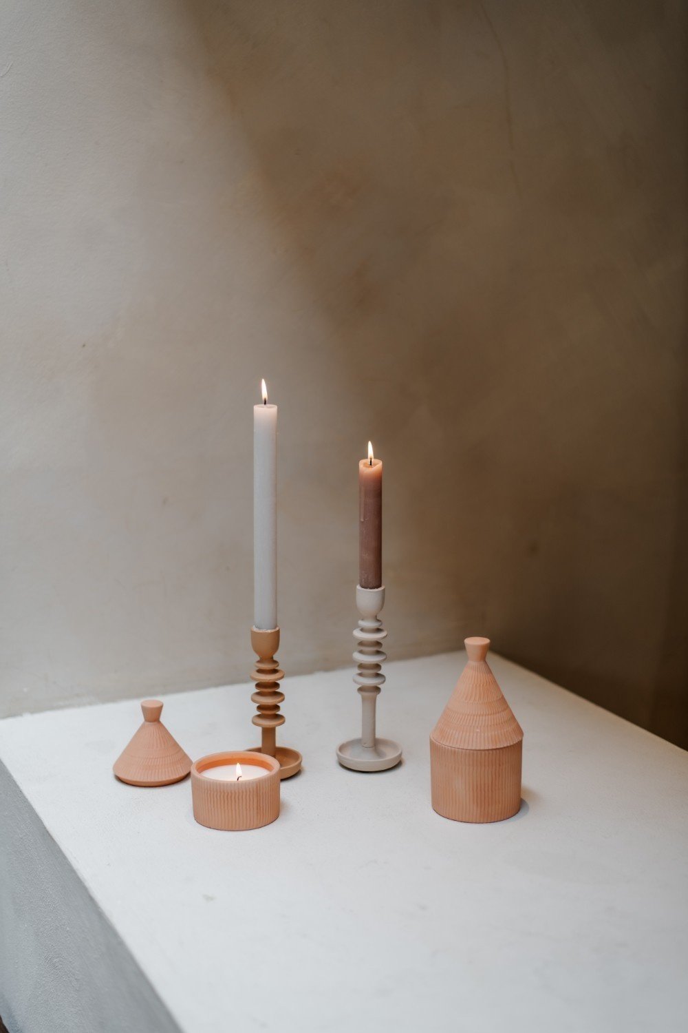 Home Society | Kandelaar Vera beige 21cm