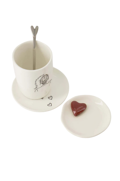 Zusss | Schaaltje hartje 3D wit/port