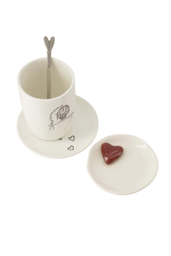 Zusss | Schaaltje hartje 3D wit/port